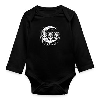 Memes Opossums Moon - Organic Longsleeve Baby Bodysuit - black - Front