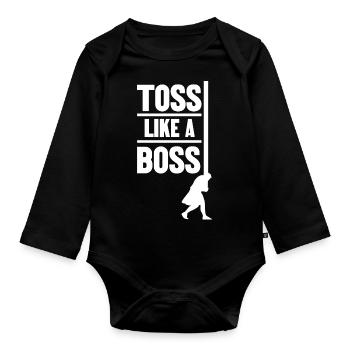 Lancer comme un morceau de bois lancer Caber Toss - Body Bébé bio manches longues - noir - Devant