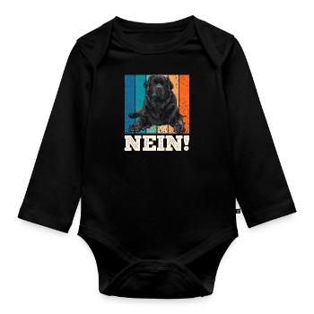 Neufundländer Hundebesitzer NEIN! Newfie Fan - Baby Bio-Langarm-Body - Schwarz - Vorne