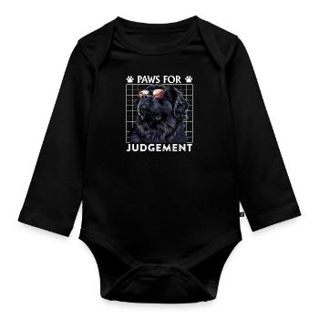 Neufundländer PAWS FOR JUDGEMENT Neufundländer - Baby Bio-Langarm-Body - Schwarz - Vorne