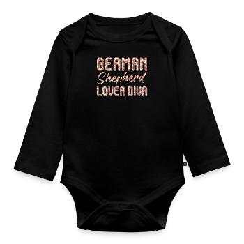 GERMAN SHEPHERD LOVER DIVA German Shepherd Owner - Organic Longsleeve Baby Bodysuit - black - Front
