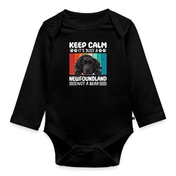 Newfie RESTEZ AU FRAIS TERRE-NEUVE SANS GRIZZLY - Body Bébé bio manches longues - noir - Devant