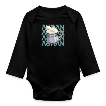 Ayran Türkisch Joghurt Gericht Küche Döner Salz - Baby Bio-Langarm-Body - Schwarz - Vorne