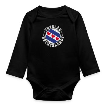 Königstag Niederlande Flagge Holzschuh Reise - Baby Bio-Langarm-Body - Schwarz - Vorne