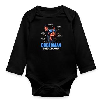 DOBERMAN BREAKDOWN Doberman Besitzer Lustiges - Baby Bio-Langarm-Body - Schwarz - Vorne