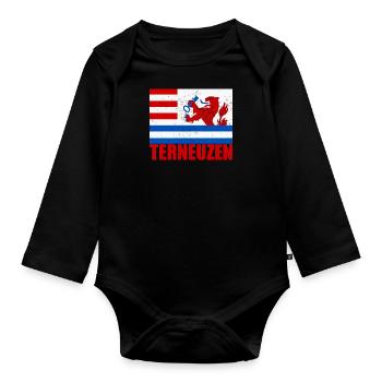Niederlande Amsterdam Holzschuh Urlaub Reise - Baby Bio-Langarm-Body - Schwarz - Vorne
