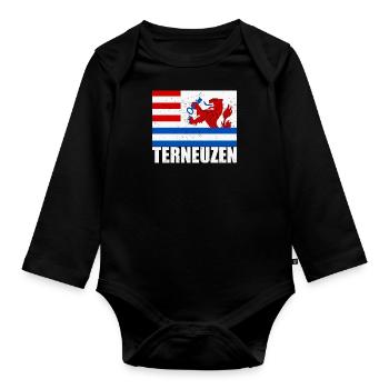 Niederlande Amsterdam Holzschuh Urlaub Reise - Baby Bio-Langarm-Body - Schwarz - Vorne