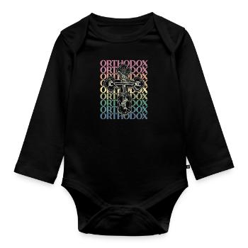 Serbien Balkan Orthodox Christentum Glaube - Baby Bio-Langarm-Body - Schwarz - Vorne