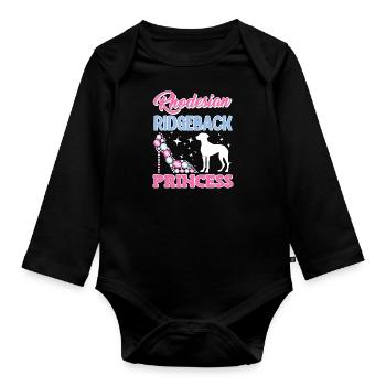 RHODESIAN RIDGEBACK PRINCESS Ridgeback Owner - Organic Longsleeve Baby Bodysuit - black - Front