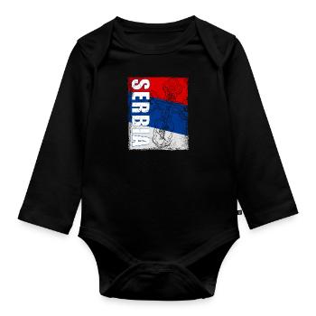 Serbien Orthodox Balkan Christentum Belgrad - Baby Bio-Langarm-Body - Schwarz - Vorne