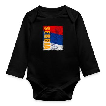 Serbien Orthodox Balkan Christentum Belgrad - Baby Bio-Langarm-Body - Schwarz - Vorne
