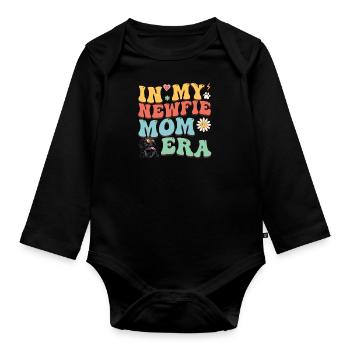 Terre-Neuve Dogs ENFIN UNE NEWFIE MAMA - Body Bébé bio manches longues - noir - Devant