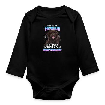 Neufundländer DAS IST MEIN MENSCHEN KOSTÜM Lustig - Baby Bio-Langarm-Body - Schwarz - Vorne
