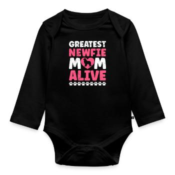 Terre-Neuve GREATEST NEWFIE MOM ALIVE Drôle - Body Bébé bio manches longues - noir - Devant