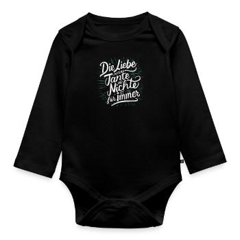 Tante-Nichte Liebe Für Immer Schmuck Unikat - Baby Bio-Langarm-Body - Schwarz - Vorne