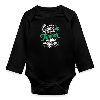 Danke Trainer Glück Coach Dankeschön Personal - Baby Bio-Langarm-Body - Schwarz - Vorne