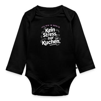 Rente Stressfrei Kuchen Ruhestand Rentner - Baby Bio-Langarm-Body - Schwarz - Vorne