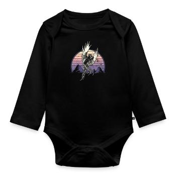 Quetzal Vogel National Symbol Guatemala Guata - Baby Bio-Langarm-Body - Schwarz - Vorne