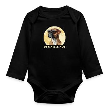 Deutscher Boxer DEFINITELY NOT Boxer Hundebesitzer - Baby Bio-Langarm-Body - Schwarz - Vorne