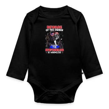 Newfie MÉFIEZ-VOUS DE LA MAÎTRESSE Terre-Neuve - Body Bébé bio manches longues - noir - Devant