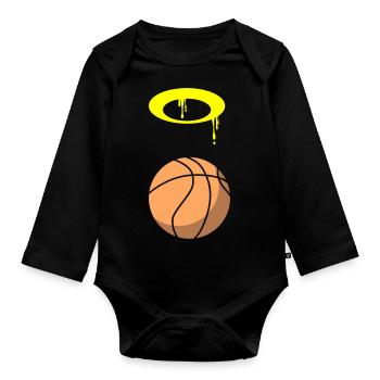 Basket-ball 5 0 03 - Body Bébé bio manches longues - noir - Devant
