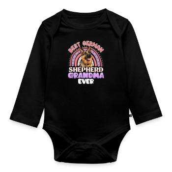 BEST GERMAN SHEPHERD GRANDMA EVER German Shepherd - Organic Longsleeve Baby Bodysuit - black - Front