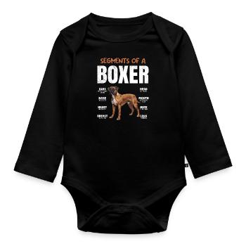 German Boxer COMPONENTS OF A BOXER Funny - Organic Longsleeve Baby Bodysuit - black - Front