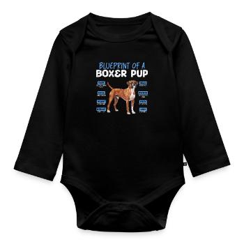 Boxeur allemand PLAN D’UN BOXEUR Drôle - Body Bébé bio manches longues - noir - Devant