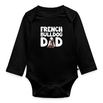 Frenchie Dad French Bulldog Dad Französische - Body Bébé bio manches longues - noir - Devant