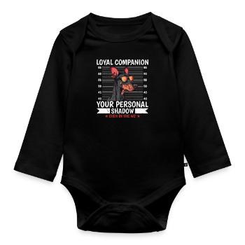 Doberman FIDÈLE COMPAGNON VOTRE OMBRE PERSONNELLE - Body Bébé bio manches longues - noir - Devant