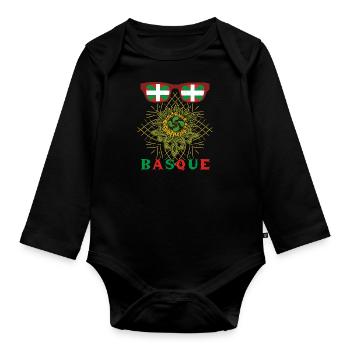 Basken National Patriotisch Euskal Herria - Baby Bio-Langarm-Body - Schwarz - Vorne