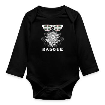 Basken National Patriotisch Euskal Herria - Baby Bio-Langarm-Body - Schwarz - Vorne