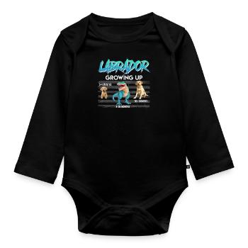 Labrador Besitzer VOM WELPEN BIS ZUM HUND Lustiges - Baby Bio-Langarm-Body - Schwarz - Vorne