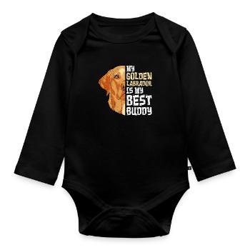 Labrador Hund My Golden Labrador my Best Buddy - Baby Bio-Langarm-Body - Schwarz - Vorne