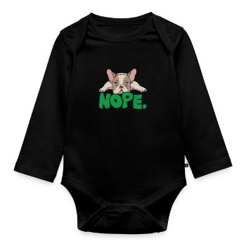 Bouledogue français Stur NOPE Drôle - Body Bébé bio manches longues - noir - Devant