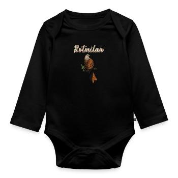 Vogel Natur Schützer Rotmilan Greifvogel Wald - Baby Bio-Langarm-Body - Schwarz - Vorne
