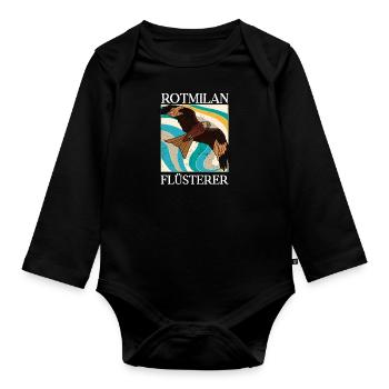 Natur Vogel Rotmilan Griefvogel Vogelmotiv - Baby Bio-Langarm-Body - Schwarz - Vorne
