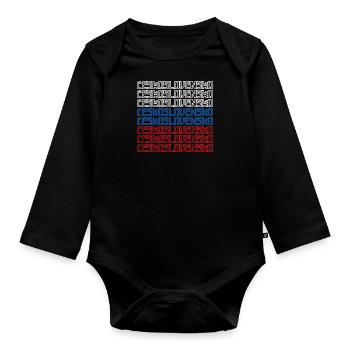 Ehemaliges Land Tschechien Slowakei Wappen - Baby Bio-Langarm-Body - Schwarz - Vorne