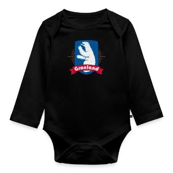 Grönland Dänemark Inuit Religion Thulemand - Baby Bio-Langarm-Body - Schwarz - Vorne