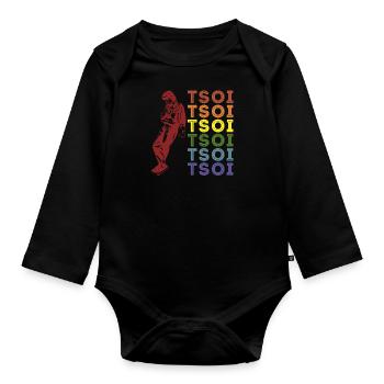 Wiktor Zoi Frontmann Rockband Kino Russland - Baby Bio-Langarm-Body - Schwarz - Vorne