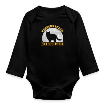 PERSIAN CAT ENTHUSIAST Persian Cat Mom - Organic Longsleeve Baby Bodysuit - black - Front