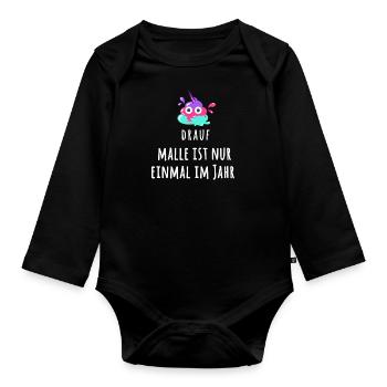 Malle, vacances, majorque, merde - Body Bébé bio manches longues - noir - Devant