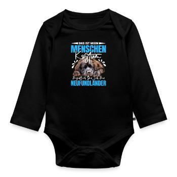Newfie C’EST MON COSTUME HUMAIN JE SUIS UN - Body Bébé bio manches longues - noir - Devant