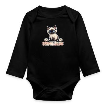Siamese Cats SIAMESE Cat Owner Siamese Cat - Organic Longsleeve Baby Bodysuit - black - Front