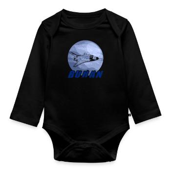 Energia Buran Weltraum UdSSR Raumschiff - Baby Bio-Langarm-Body - Schwarz - Vorne