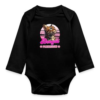 Propriétaire de chat BENGAL PRINCESS Vintage - Body Bébé bio manches longues - noir - Devant