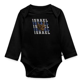 Dreidel Tradition Spiel Isreal Chanukka Juden - Baby Bio-Langarm-Body - Schwarz - Vorne