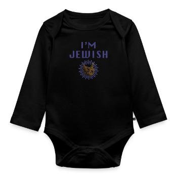 Dreidelspiel Chanukka Jude Spiel Hebräisch - Baby Bio-Langarm-Body - Schwarz - Vorne