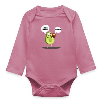Grossesse L’ESTOMAC GROGNE J’ENTENDS ! Amusement - Body Bébé bio manches longues - mauve - Devant