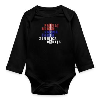 Srbija Belgrad Serbien Serbisch Heimat Urlaub Flag - Baby Bio-Langarm-Body - Schwarz - Vorne